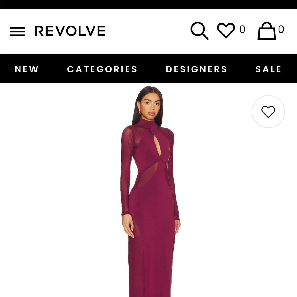 AFRM Long Sleeve Cutout Maxi Dress in Burgundy - Picture 7 of 7